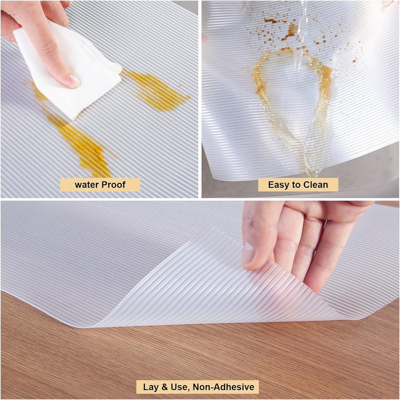 TEZZ Shelf Liner, 11.8 Inches x 20 FEET Non-Slip Kitchen Cabinet Liner, Washable Oil-Proof Non-Adhesive Contact Paper for Kitchen Drawer, Cabinet, Shelves, Cupboard, Refrigerator, Storage, Desk, Countertop - Image 3